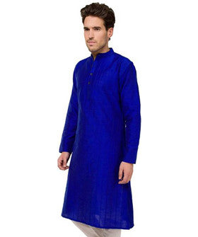 Svanik Solid Men's Straight Kurta (Blue)