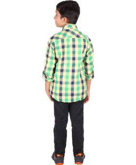 Boy's Checkered Casual Multicolor Shirt