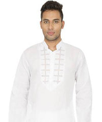 Kalaa Embroidered Men's Straight Kurta  (White)